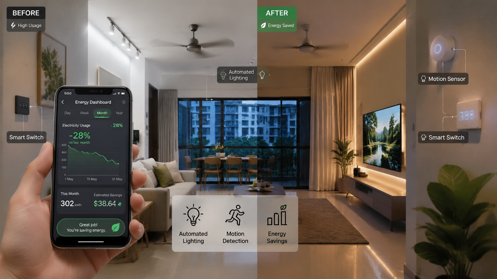 Smart lighting vs aircon control — where the real energy savings are in Singapore homes
